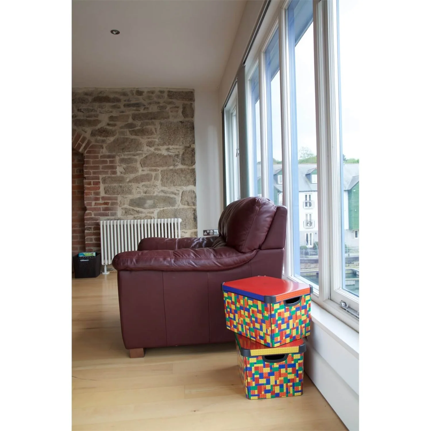 Curver Stockholm Bright Blocks Plastic Deco Storage Box Multi Colour 22L - Image 6