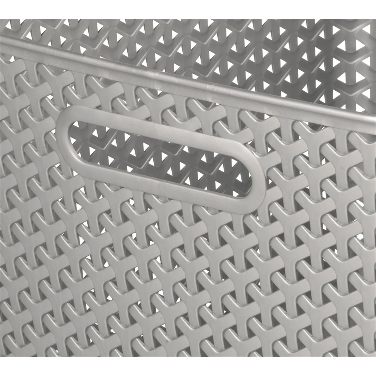 Curver My Style Large Rectangular Plastic Storage Basket - Grey - 18L - Image 5