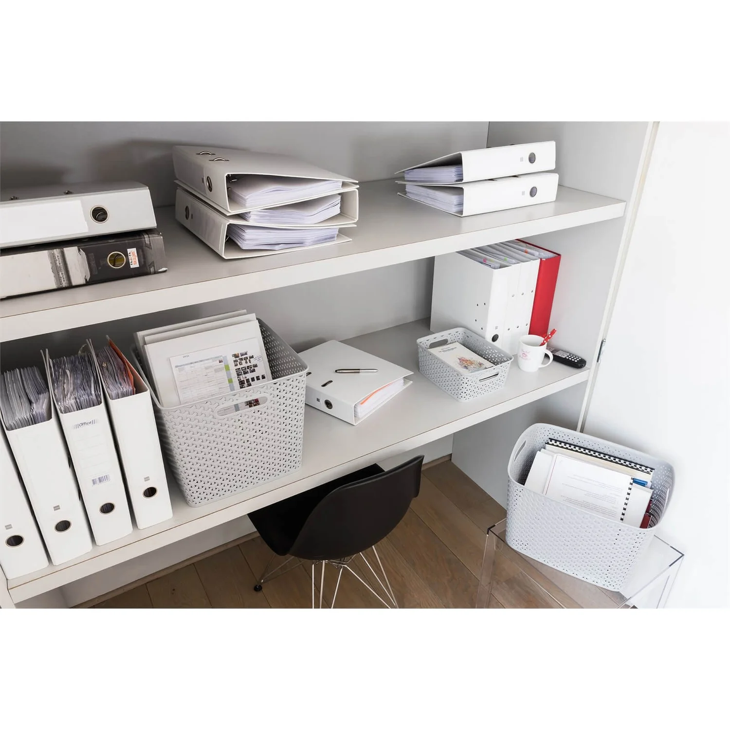 Curver My Style Large Rectangular Plastic Storage Basket - Grey - 18L - Image 3