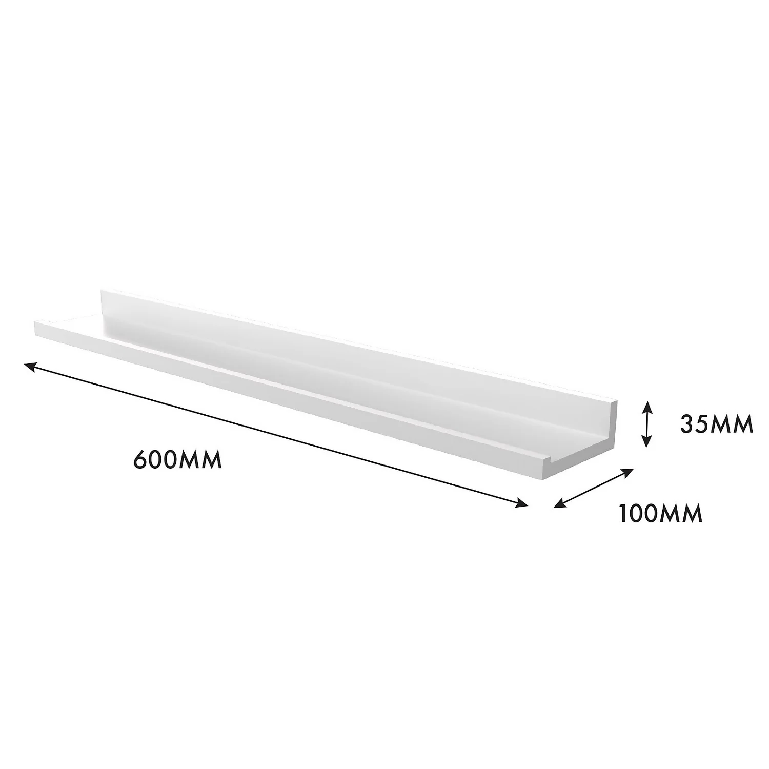 Flexi Storage Decorative Shelving Photo Shelf - White Matt - 600x35x100mm - Image 4