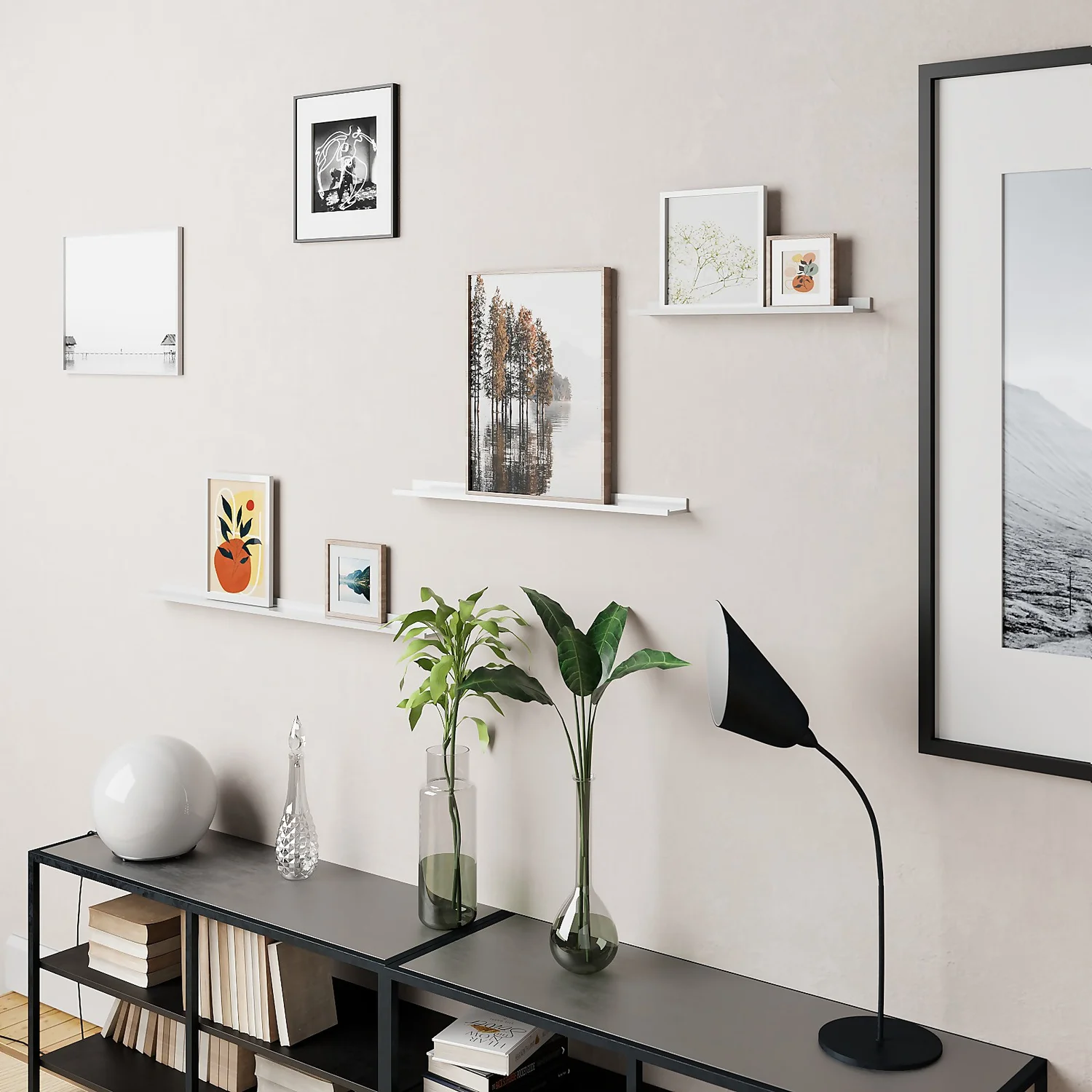 Flexi Storage Decorative Shelving Photo Shelf - White Matt - 1200x35x100mm - Image 2