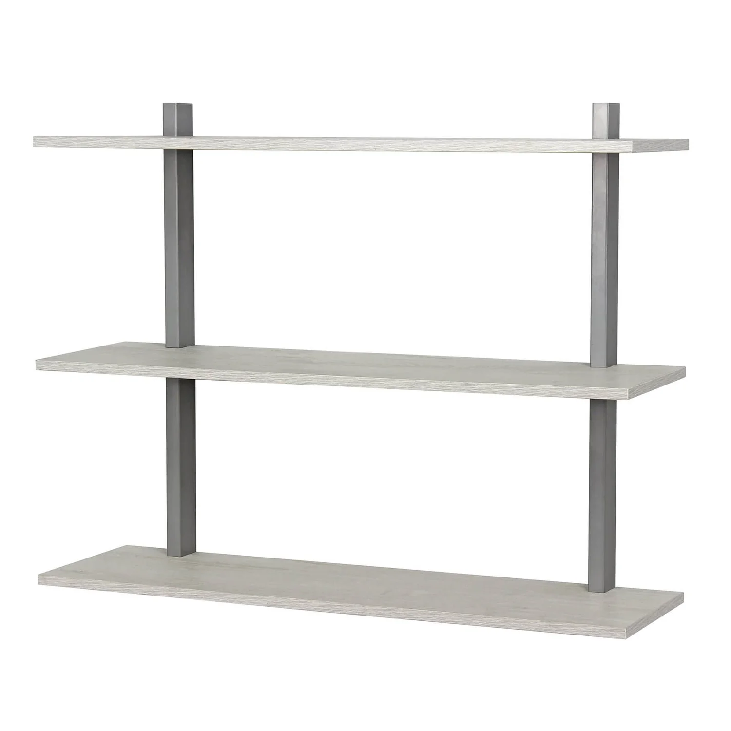 3 Tier Shelf Kit - White Oak & Nickel Bracket
