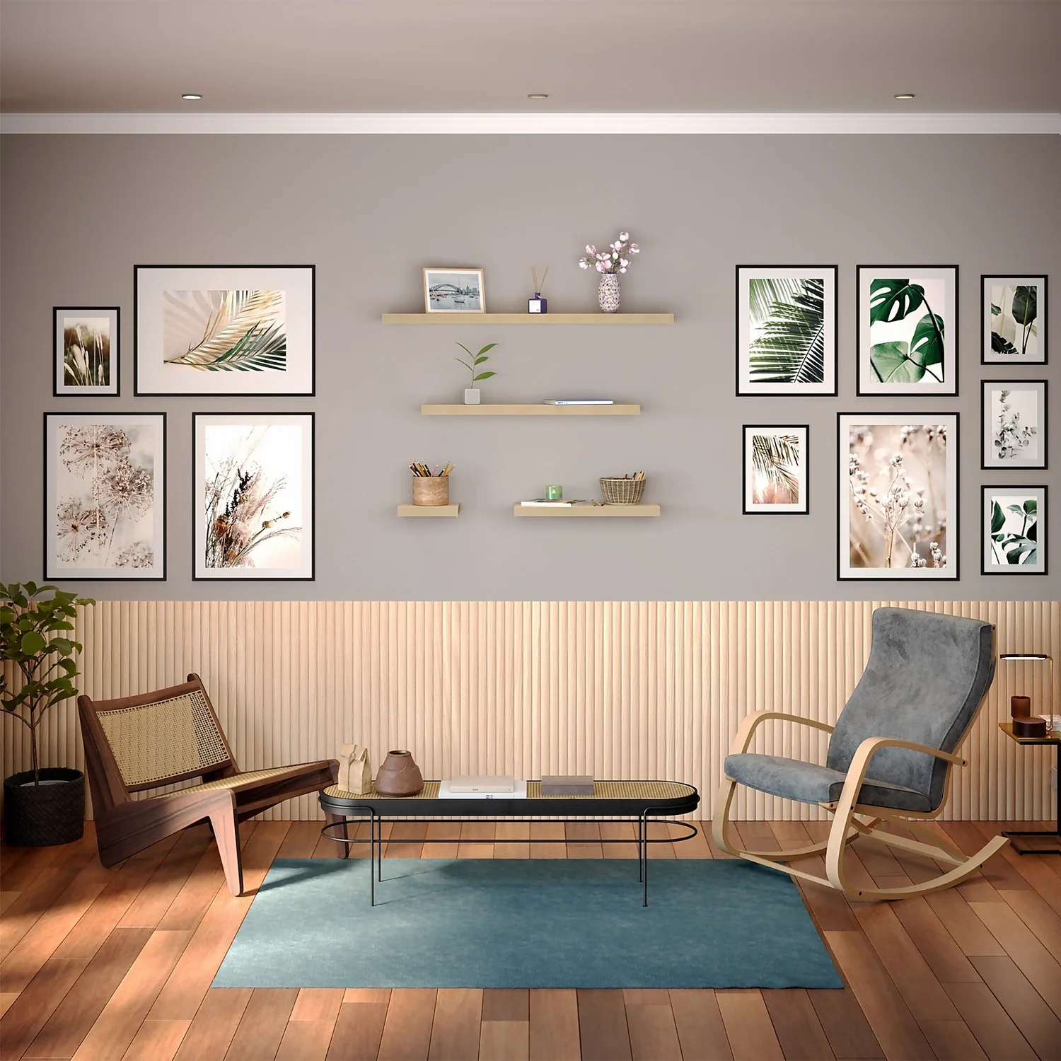 Floating Shelf - Sanoma Oak - 250 X 250 X 38mm - Image 2