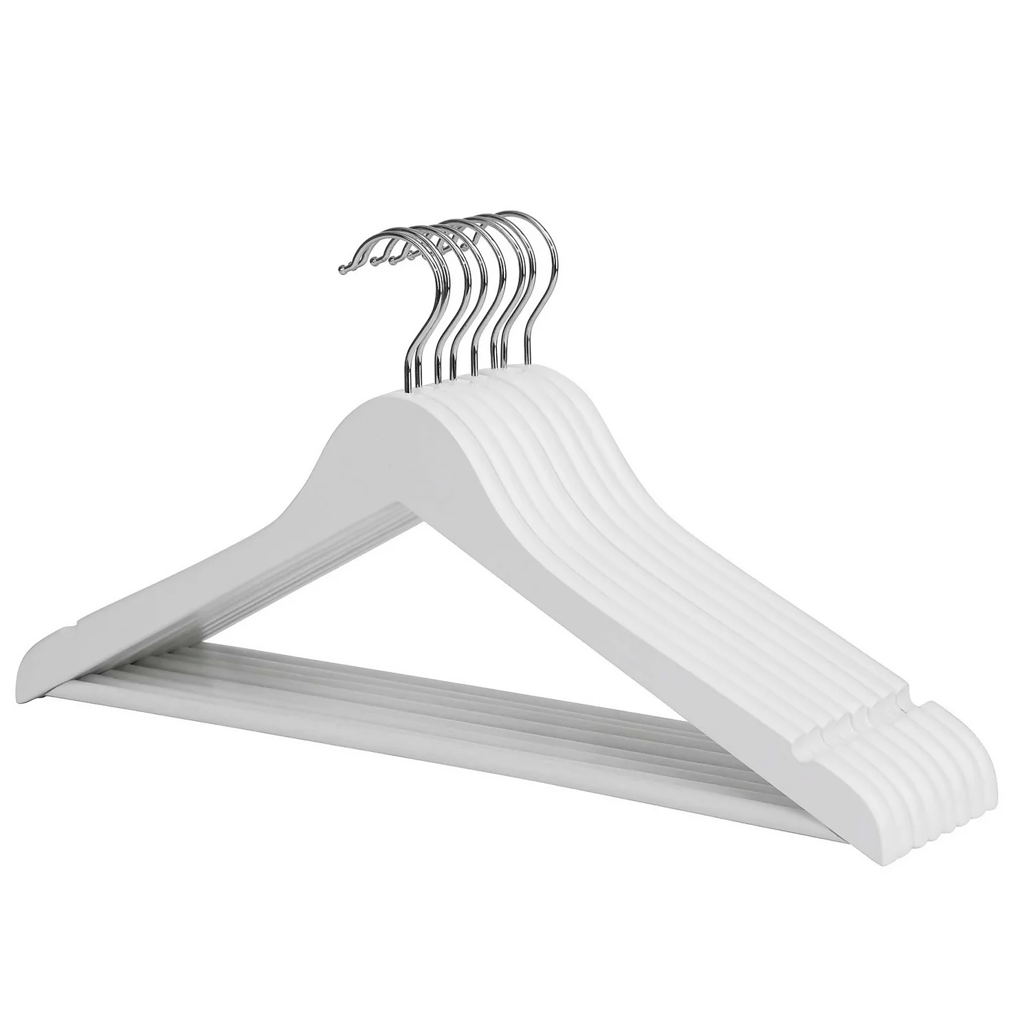 White Wooden Hangers - 8 Pack - Image 2