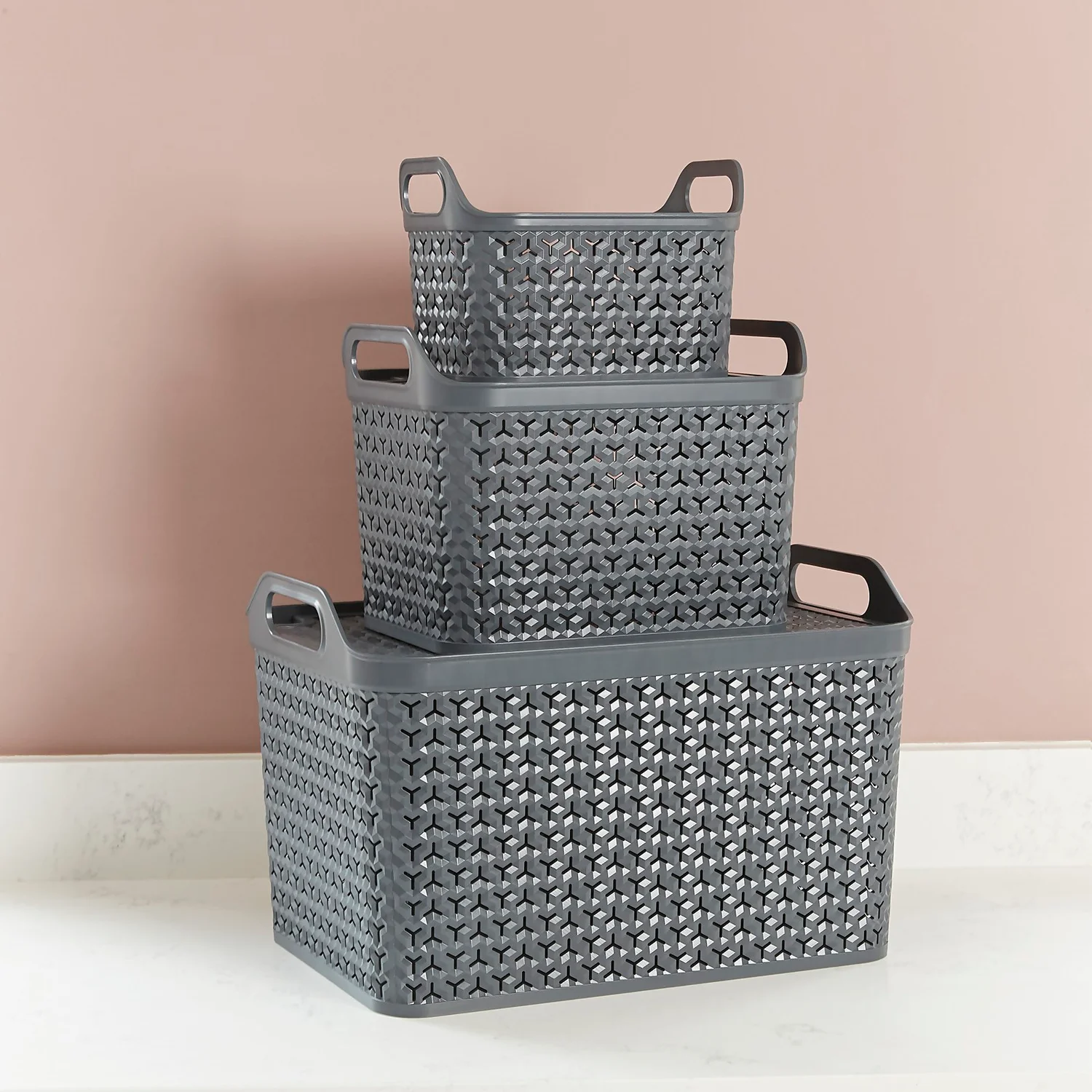 Small Urban Storage Basket With Lid - Graphite - Image 3