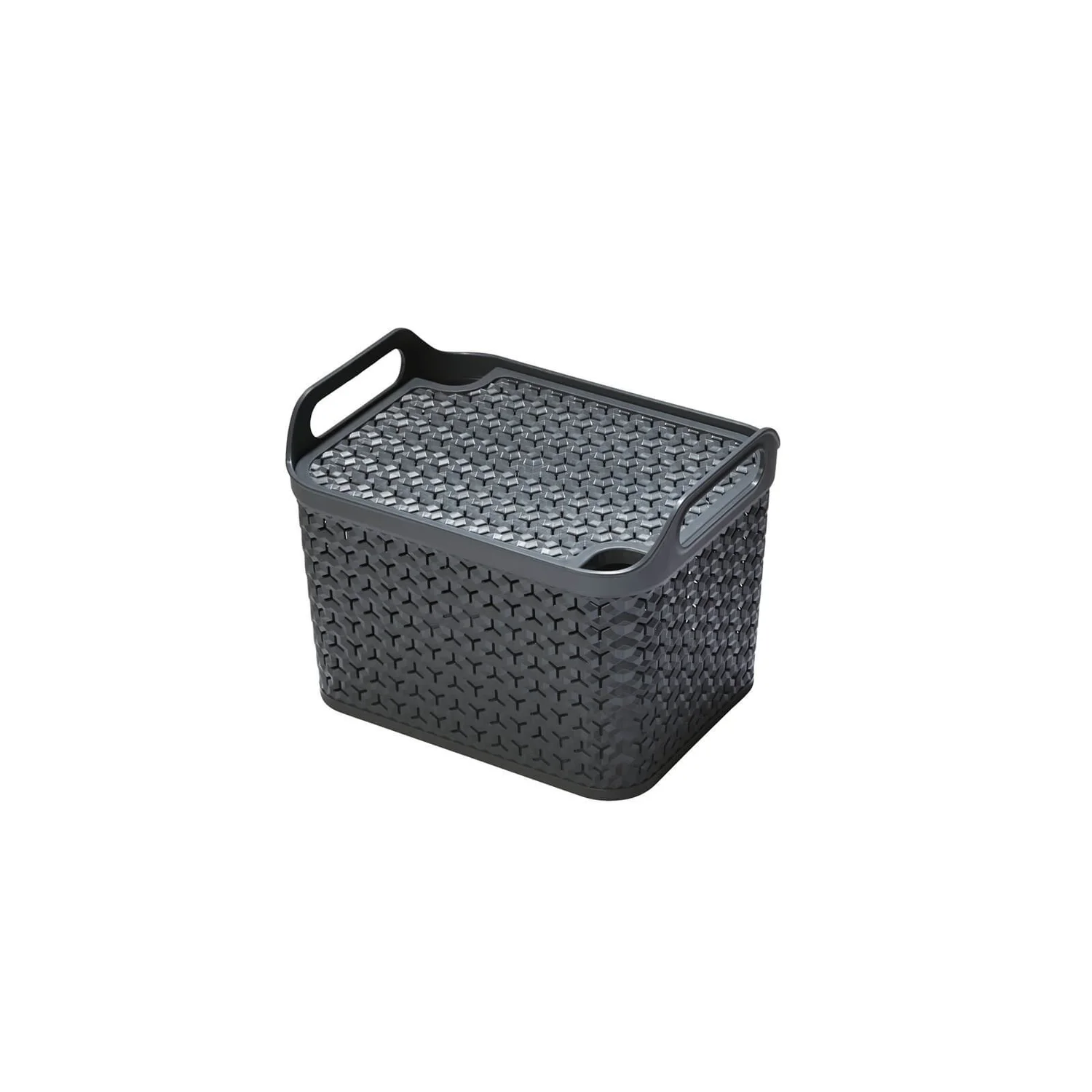 Medium Urban Storage Basket With Lid - Graphite