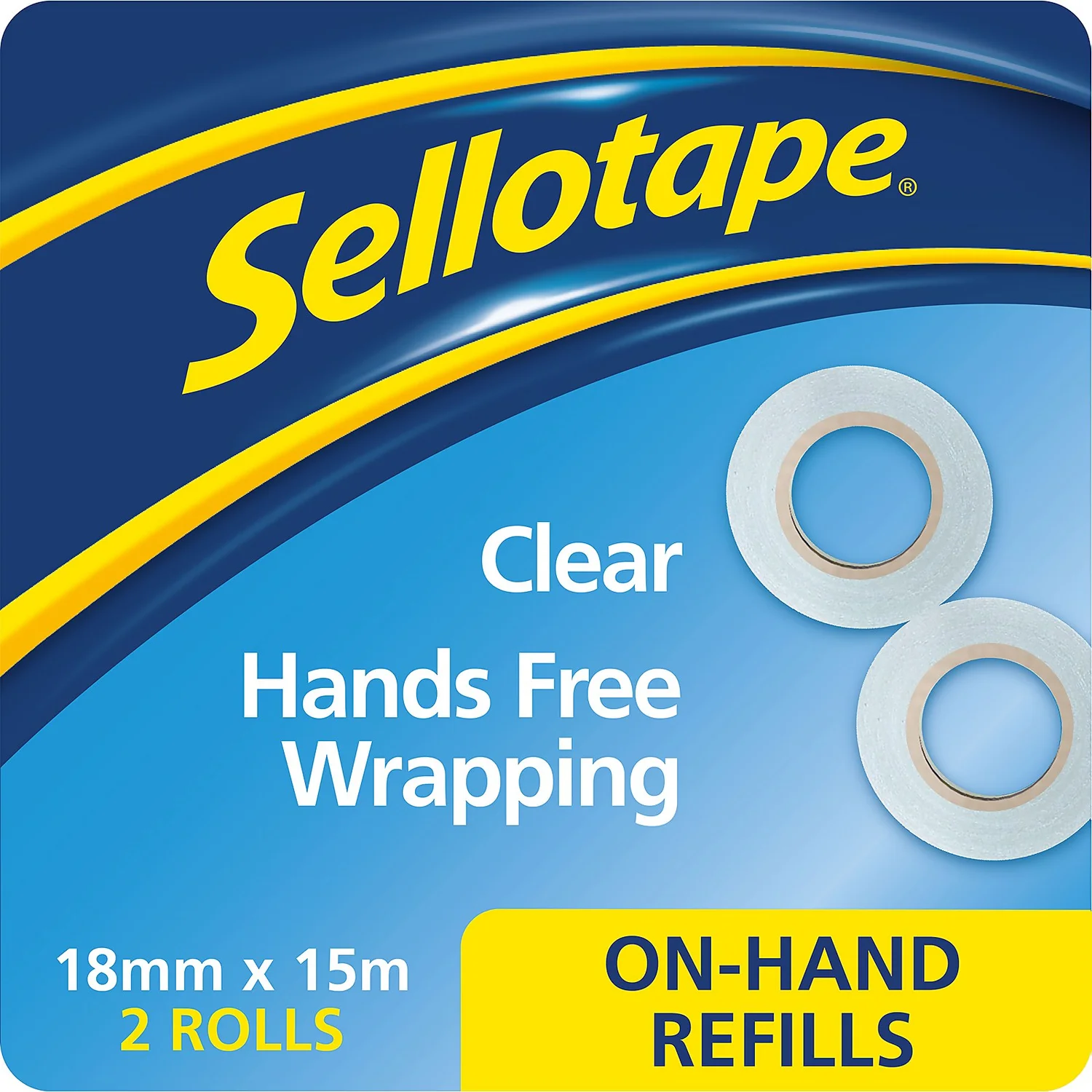 Sellotape On-Hand Dispenser Refills Super Clear Tape 2 Rolls