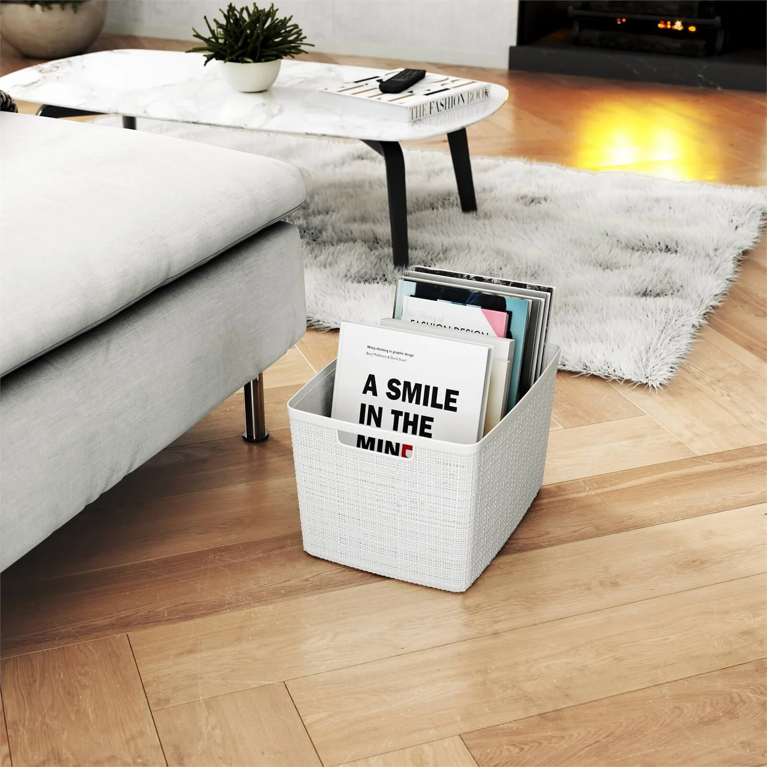 Curver Jute Large Basket - 20L - Off White - Image 4