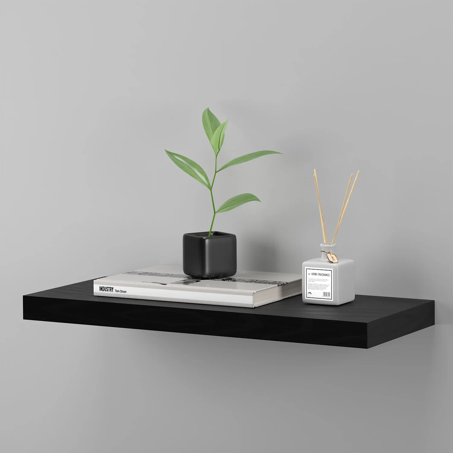 Flexi Storage Decorative Shelving Floating Shelf Black Oak 600x38x240mm - Image 4