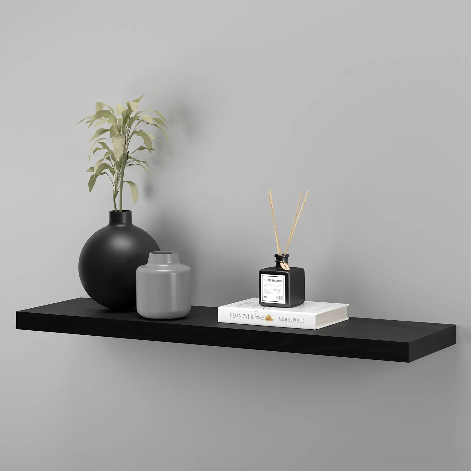 Flexi Storage Decorative Shelving Floating Shelf Black Oak 900x38x240mm - Image 4