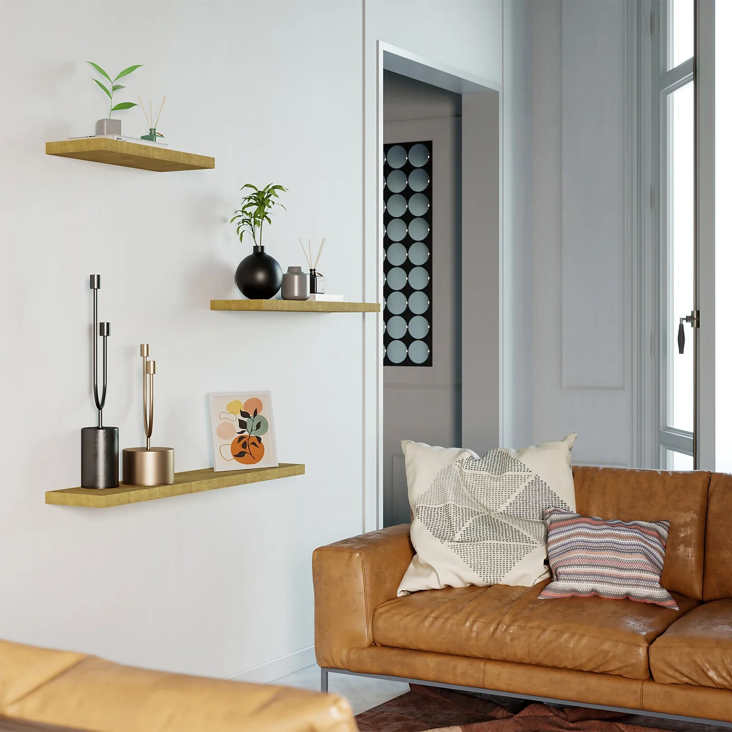 Flexi Storage Decorative Shelving Floating Shelf Mango Oak 600x38x240mm - Image 2