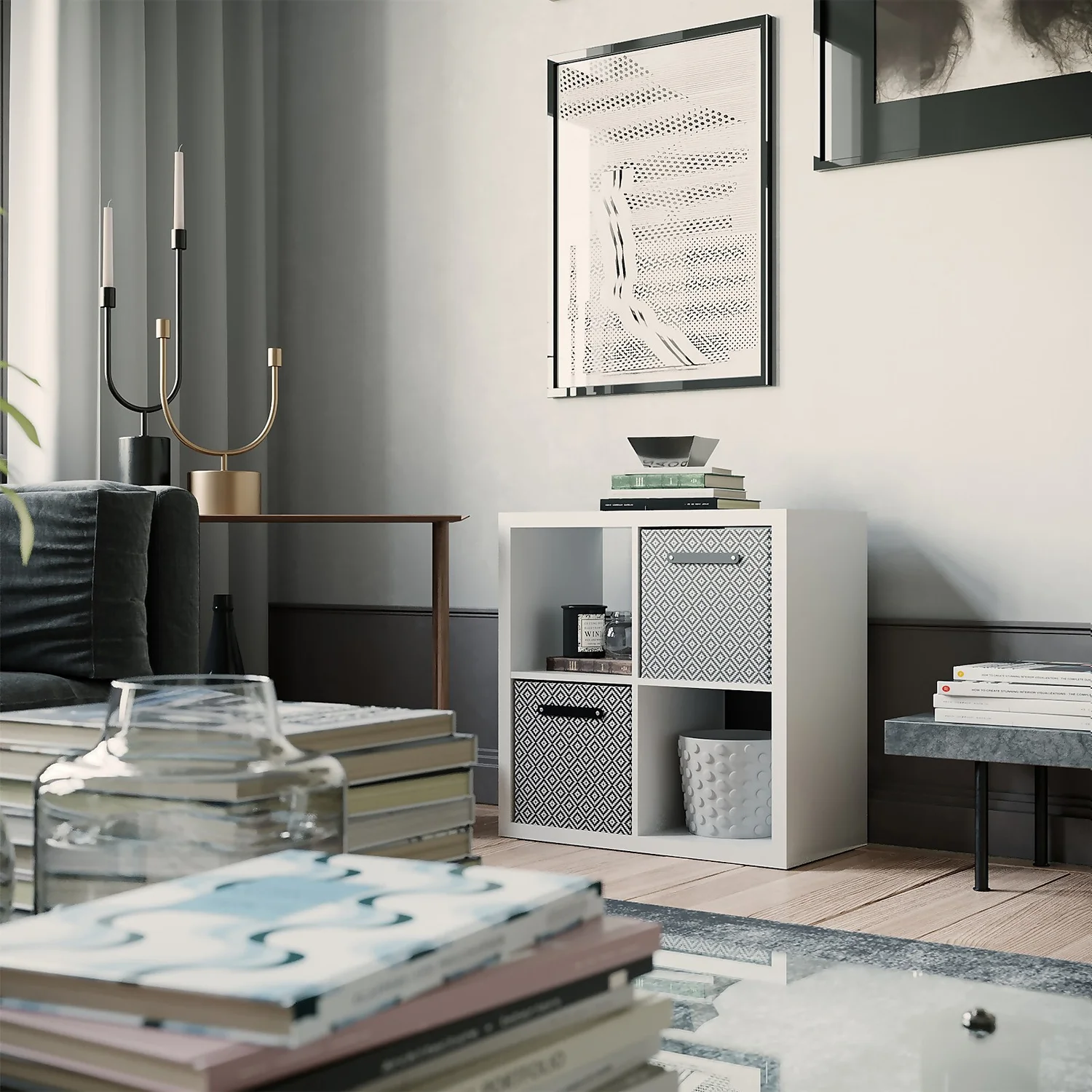 Clever Cube Patterned Fabric Insert - Grey Jacquard - Image 2