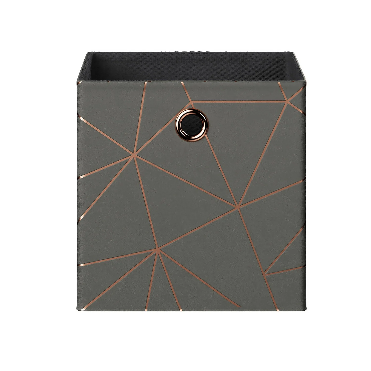 Clever Cube Velvet Geometric Insert - Grey & Rose Gold - Image 5