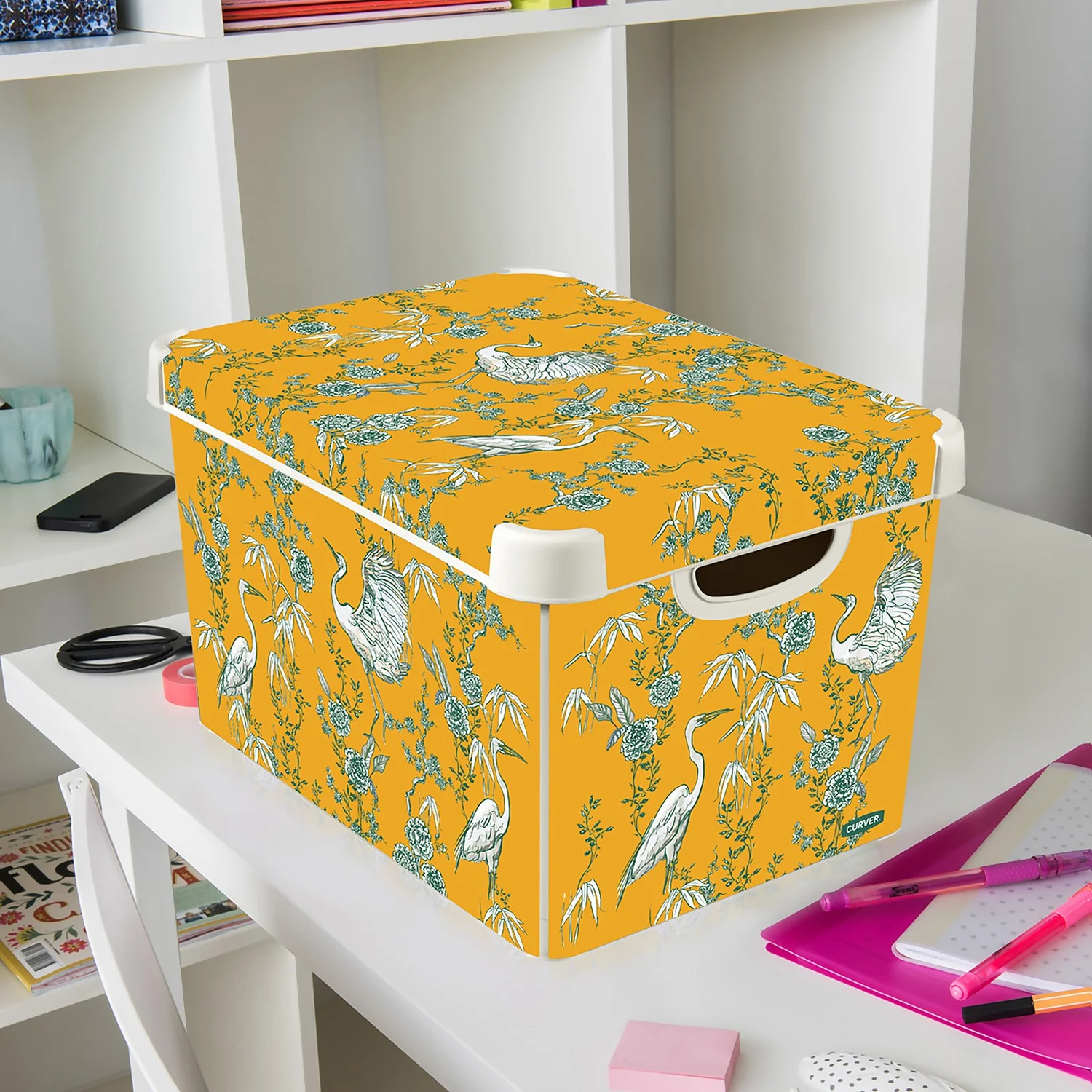 Curver Stockholm Stork Deco Storage Box - Yellow - 22L - Image 2