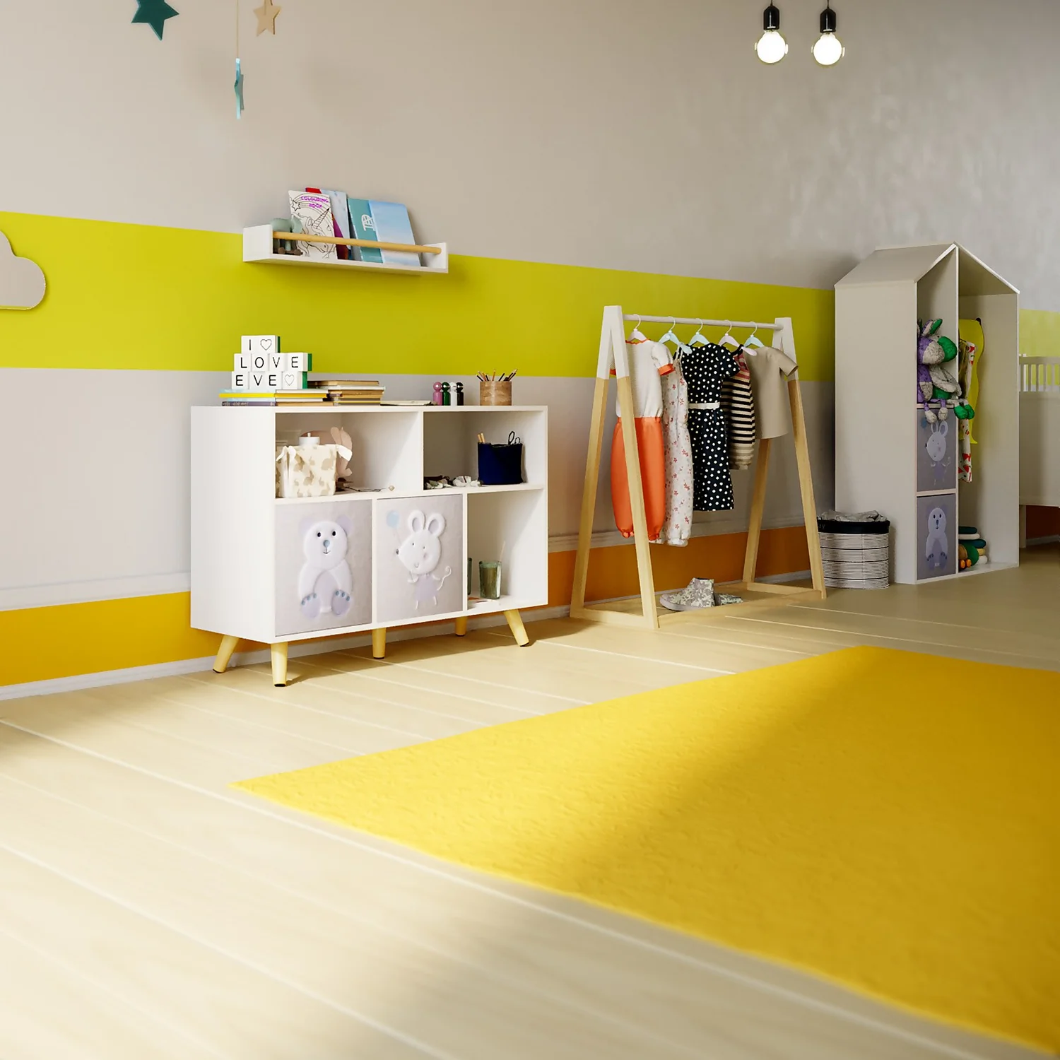 Kids Compact Storage Unit With Legs - White - Image 4