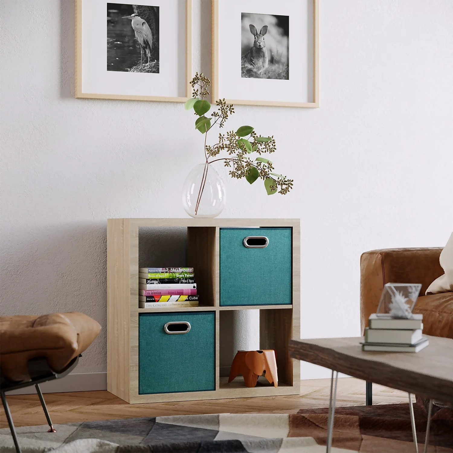 Clever Cube Fabric Insert - Set Of 2 - Jade Green - Image 2