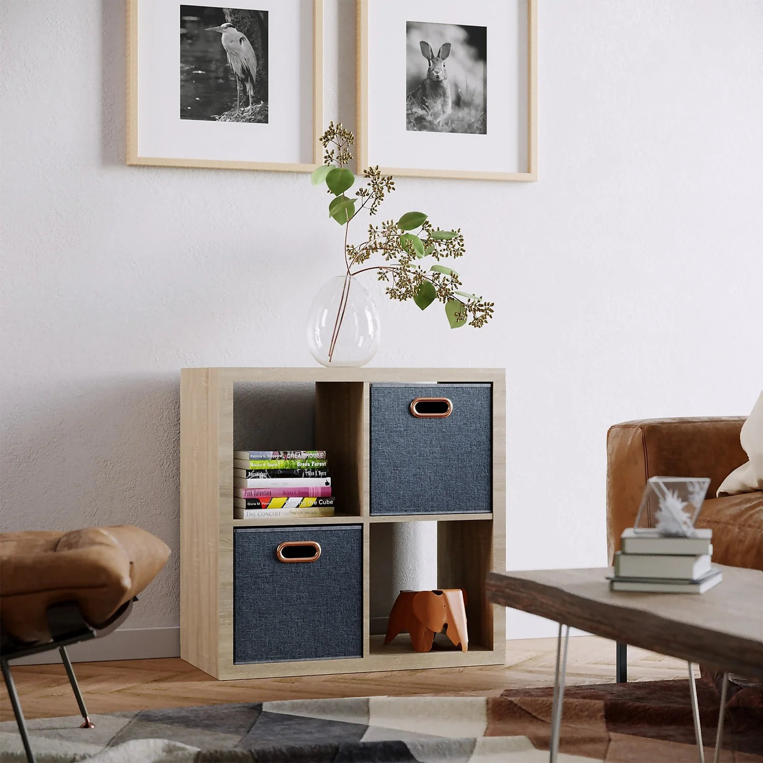 Clever Cube Fabric Insert - Set Of 2 - Woven Marine - Image 2