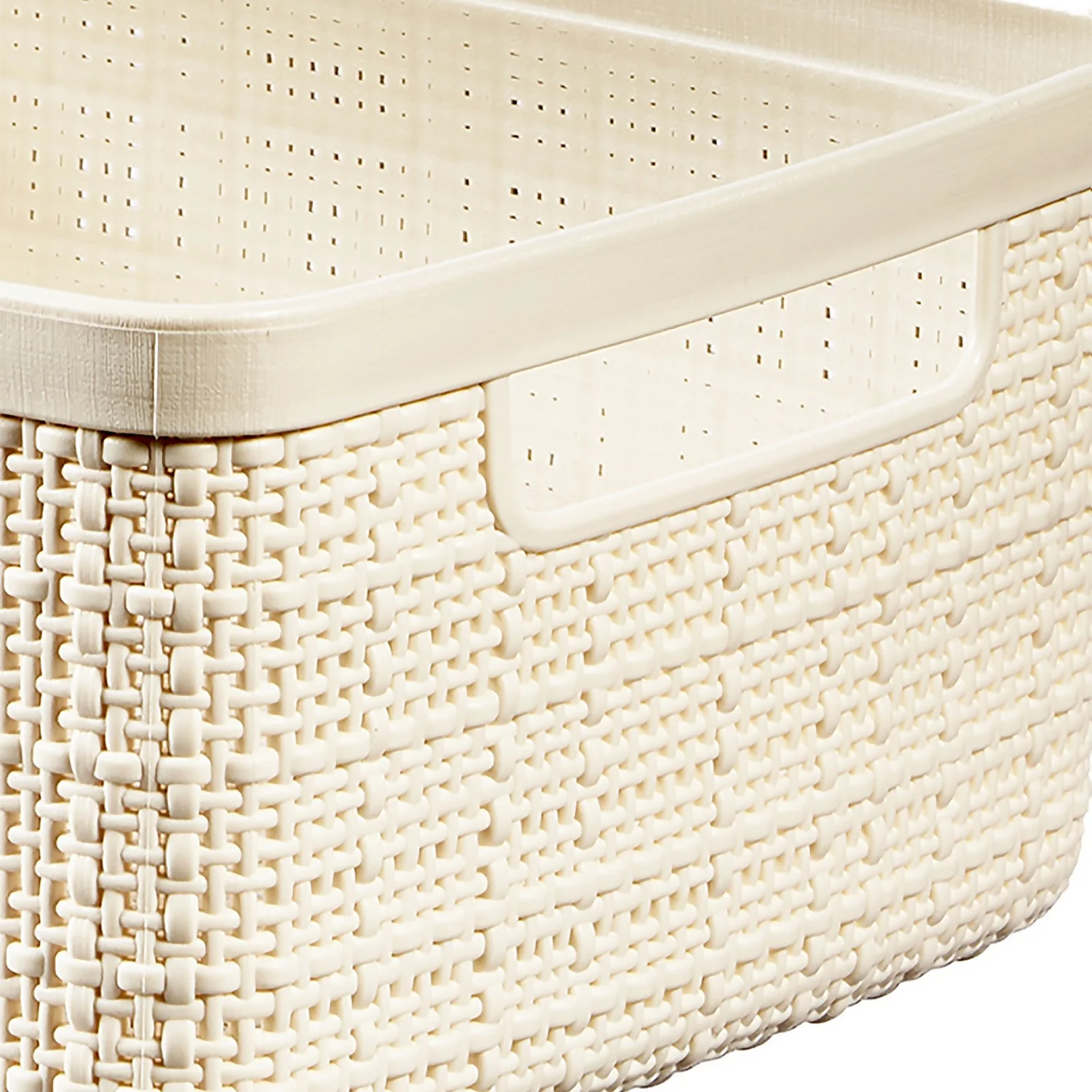 Curver Jute Small Recycled Storage Basket - 5L White - Image 5